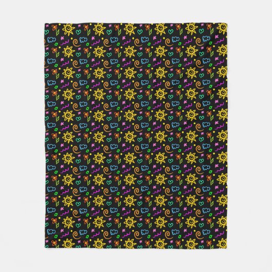 子供へ背景のカラフルなデザイン フリースブランケット (正面)