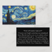子供へ芸術の教育及び大人: 星明かりの夜 コーリングカード (正面/裏面)
