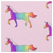 子供へ虹のユニコーン/生地 ファブリック (クローズアップ)