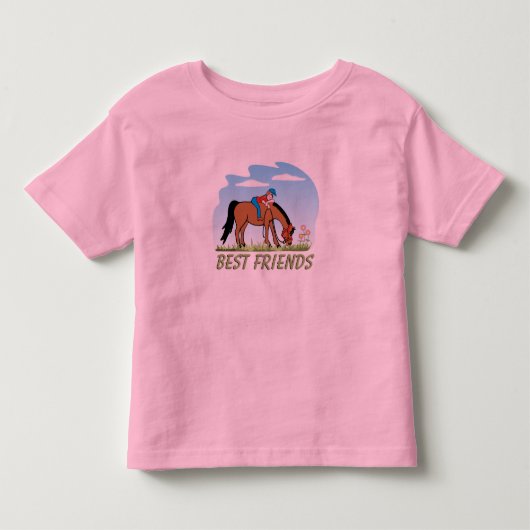 子供へ親友の馬のワイシャツ トドラーTシャツ (正面)