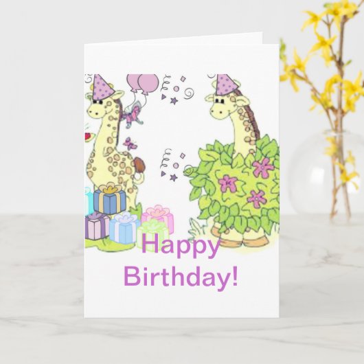 子供へ誕生日のための挨拶状 カード (黄色い花)