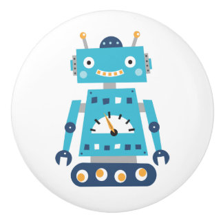 子供へ青いロボットドア・ノブ セラミックノブ