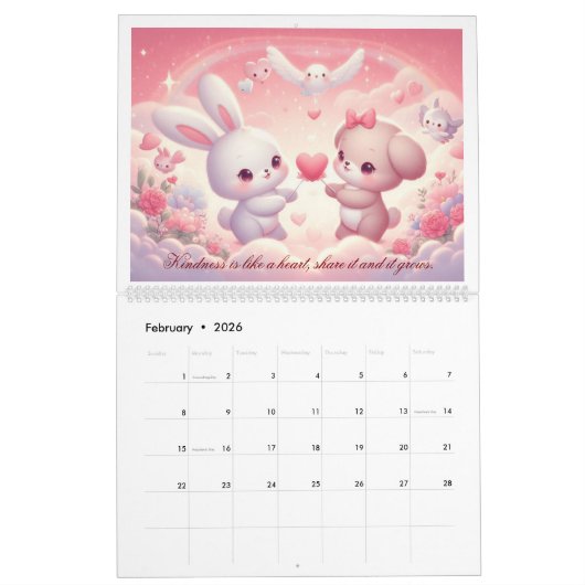 子供へ カレンダー (2月 2026)