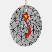 子供へ: 地図が付いているベトナムの創造的な旗 セラミックオーナメント (右)