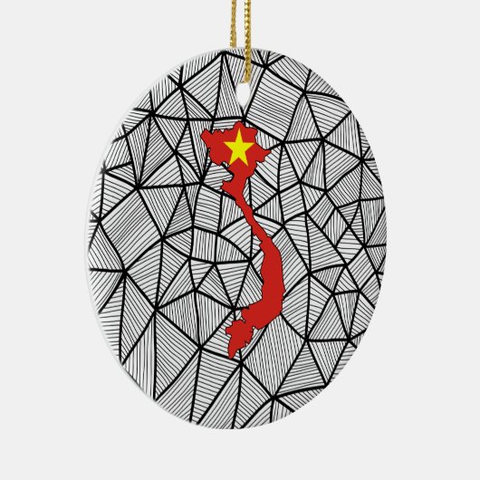 子供へ: 地図が付いているベトナムの創造的な旗 セラミックオーナメント (右)