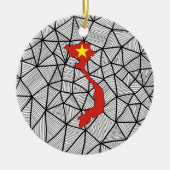 子供へ: 地図が付いているベトナムの創造的な旗 セラミックオーナメント (正面)