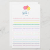 子供へ-旗を運ぶカラフルな気球 便箋 (正面/裏面)