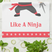 子供へSaiの武器を持つ隠しだての忍者 キッチンタオル (折り畳み)