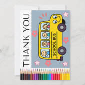 子供または家族の名前からのスクールバスの運転手へのカード サンキューカード (正面)