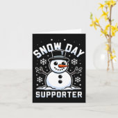 子供も大人も楽しめる雪の日特別な冬の日 カード (黄色い花)