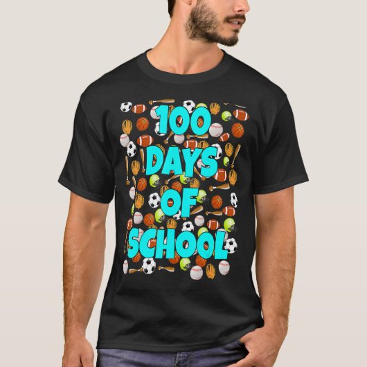 子供や先生のためのスポーツ100日目の学校 Tシャツ (正面)