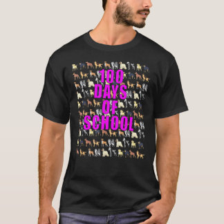 子供や先生のための100日目の登校 - 犬 Tシャツ