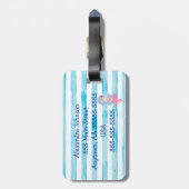 子供や大人の可愛いマーメイドの荷物タグ ラゲッジタグ (裏面縦)