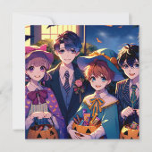 子供をハロウィーンでトリックまたは治療するコスチューム 招待状 (正面)