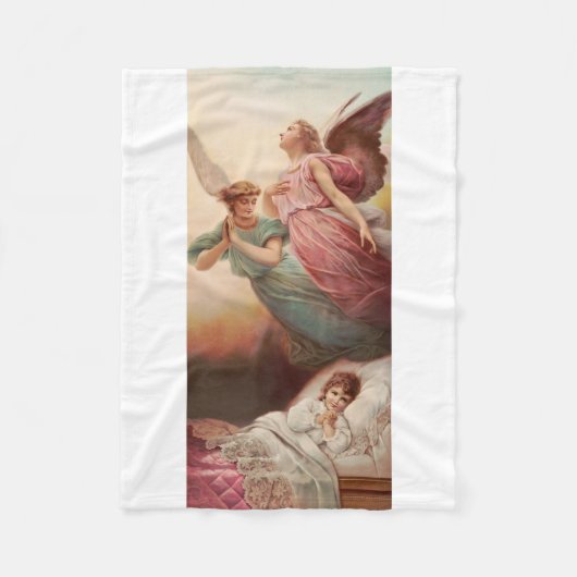 子供を伴う守護天使 フリースブランケット (正面)