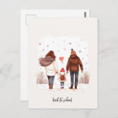 子供を学校に送る ポストカード (正面/裏面)