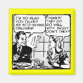 子供を持つおもしろいレトロ冷蔵庫用マグネットユーモア マグネット (正面)