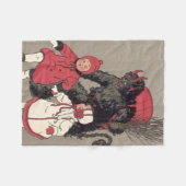 子供を追うクランパスのスイッチ フリースブランケット (正面(横))