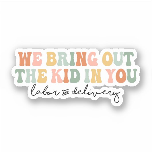 子供を連れ出すおもしろいL&Dナース シール (正面)