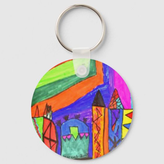 子供アートワークの追加デザイン キーホルダー (正面)