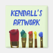 子供アートワーク絵画ペイントカスタムマグネット マグネット (正面)