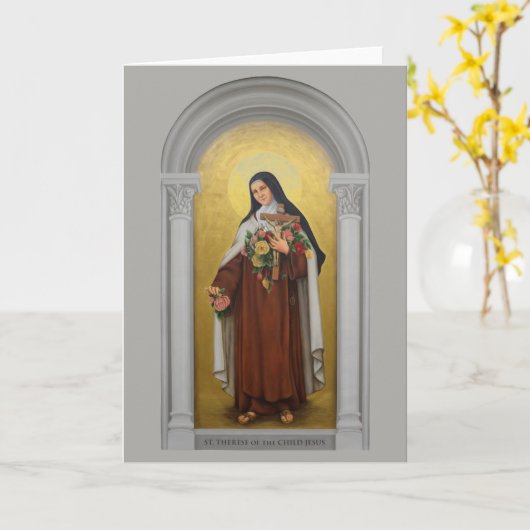 子供イエス・キリストLisieuxのSt.テレーズ カード (黄色い花)