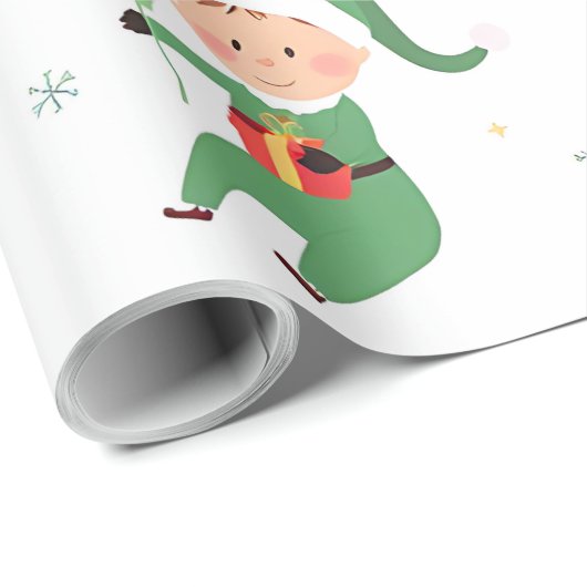 子供エルフ クリスマス包装紙 ラッピングペーパー (ロールコーナー)