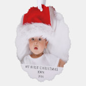 子供カスタム写真クリスマス オーナメントカード (左)