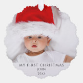 子供カスタム写真クリスマス オーナメントカード (正面)