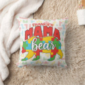 子供カスタム名マママベアオティズム意識ママ クッション (ブランケット)