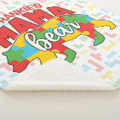 子供カスタム名マママベアオティズム意識ママ シェルパブランケット (3/4)