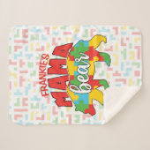 子供カスタム名マママベアオティズム意識ママ シェルパブランケット (正面(横))