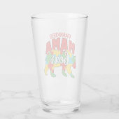 子供カスタム名マママベアオティズム意識ママ タンブラーグラス (裏面)