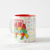 子供カスタム名マママベアオティズム意識ママ ツートーンマグカップ (正面左)