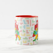 子供カスタム名マママベアオティズム意識ママ ツートーンマグカップ (中央)