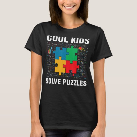 子供カッコいい解決パズルジグソーパズル数学 Tシャツ (正面)