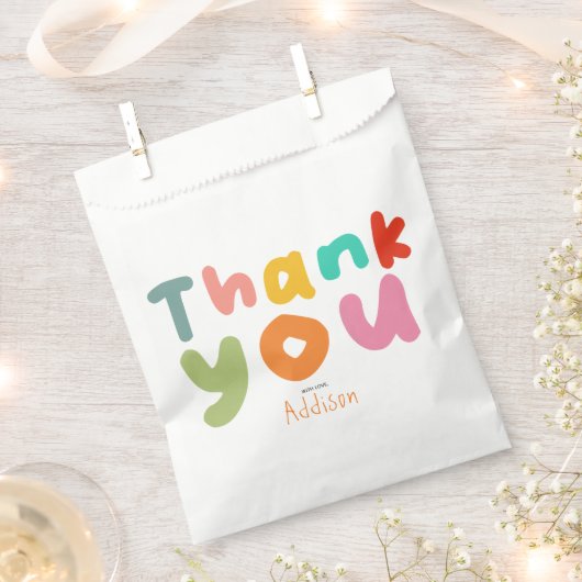子供カラフルたち誕生日ありがとう フェイバーバッグ (クリップ留めされた状態)