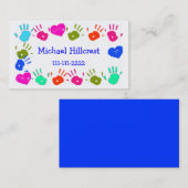 子供カラフルな手のプリントのテレホンカード コーリングカード (正面/裏面)