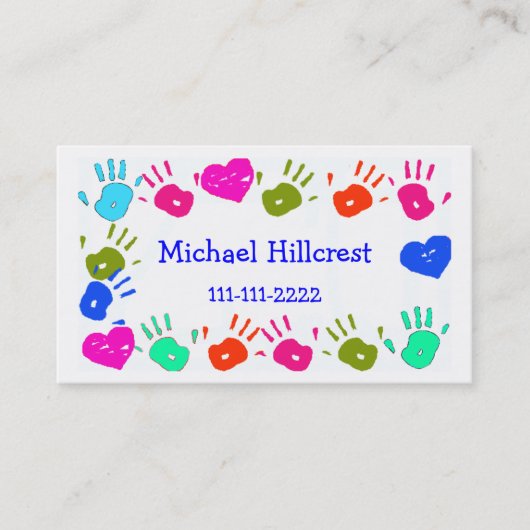 子供カラフルな手のプリントのテレホンカード コーリングカード (正面)