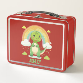 子供カラフルの名前を持つレインボーディノ メタルランチボックス