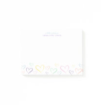 子供カラフルの名前を持つ小さなハート投稿ノート