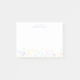 子供カラフルの名前を持つ小さなハート投稿ノート ポストイット