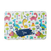 子供カラフルの名前バスルーム付き恐竜のパターン バスマット (正面)