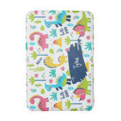 子供カラフルの名前バスルーム付き恐竜のパターン バスマット (正面縦)