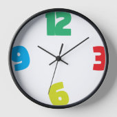 子供カラフルの壁時計の番号はっきりした付き 壁時計 (正面)