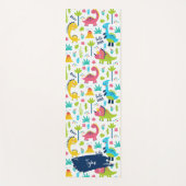 子供カラフル名付き恐竜パターン ヨガマット (正面)