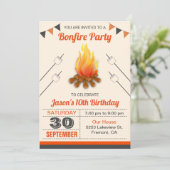 子供キャンプアウト・焚き火誕生日パーティー招待状 招待状 (スタンド正面)