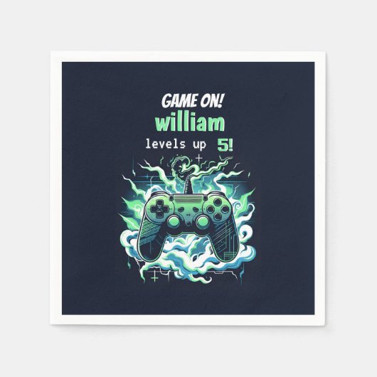 子供クールのゲームのレベルを5歳の誕生日まで スタンダードカクテルナプキン (正面)