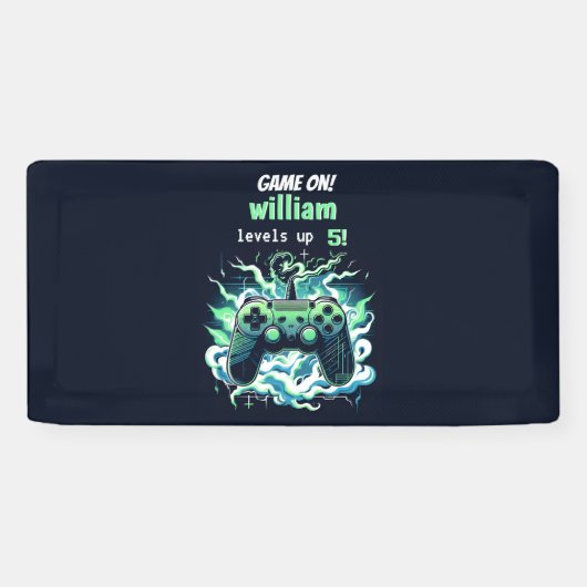 子供クールのゲームのレベルを5歳の誕生日まで 横断幕 (横)