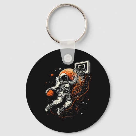 子供クール宇宙バスケットボールと宇宙飛行士 キーホルダー (正面)